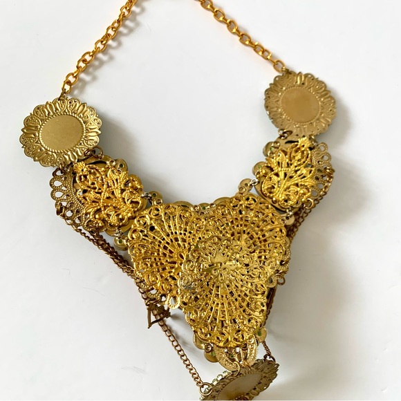 OOAK handmade unicorn gemstone bib necklace - Picture 7 of 7